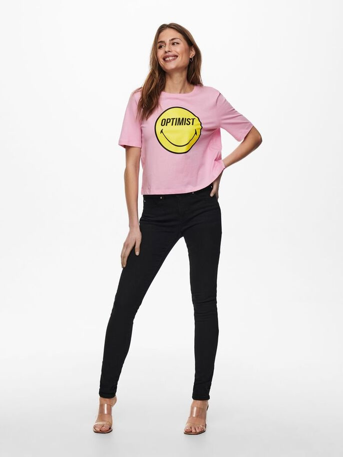 Футболка ONLSMILEY LIFE S/S TOP BOX JRS 15232818 Lilac Sachet OPTIMIST ONLY L Розовий 15232818LilacSachetOPTIMI
