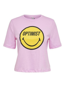 Футболка ONLSMILEY LIFE S/S TOP BOX JRS 15232818 Lilac Sachet OPTIMIST ONLY L Розовий 15232818LILACSACHETOPTIMI