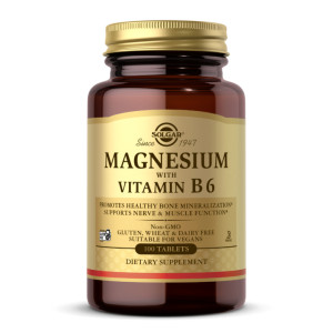 Таблетки Solgar Magnesium with Vitamin B6 - 100 tabs 2023-10-4128