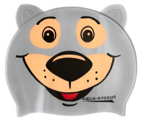 Шапочка для плавання Aqua Speed ZOO BEAR 5761 сірий ведмідь Діт OSFM 115-bear