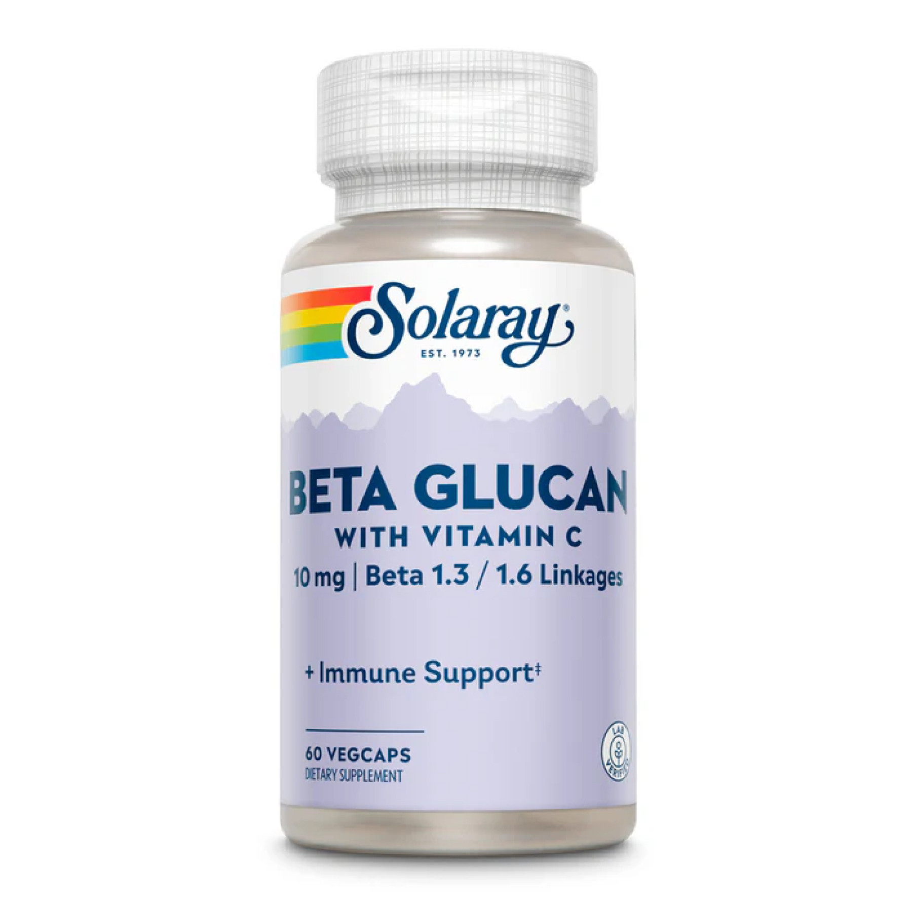 Капсули Solaray Beta Glucan with Vitamin C 10mg - 60 vcaps 2023-10-3008