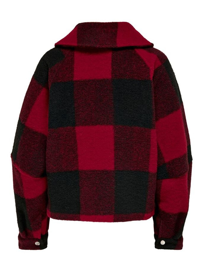 Куртка ONLBROOKLYN L/S CROP CHECK JACKET PNT 15243803-Barbados Cherry-Checks:W. BLACK CHECK ONLY L Ч 15243803-Barbados Cherry-