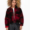 Куртка ONLBROOKLYN L/S CROP CHECK JACKET PNT 15243803-Barbados Cherry-Checks:W. BLACK CHECK ONLY L Ч 15243803-BARBADOS CHERRY-