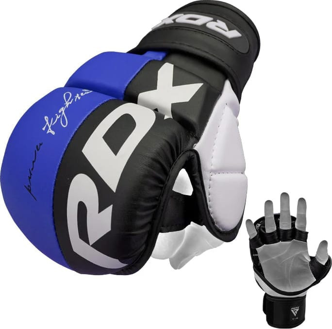 Рукавиці тренувальні RDX GRAPPLING GLOVES REX T6 PLUS чорний, синій, білий XL (GGR-T6U) GGR-T6U