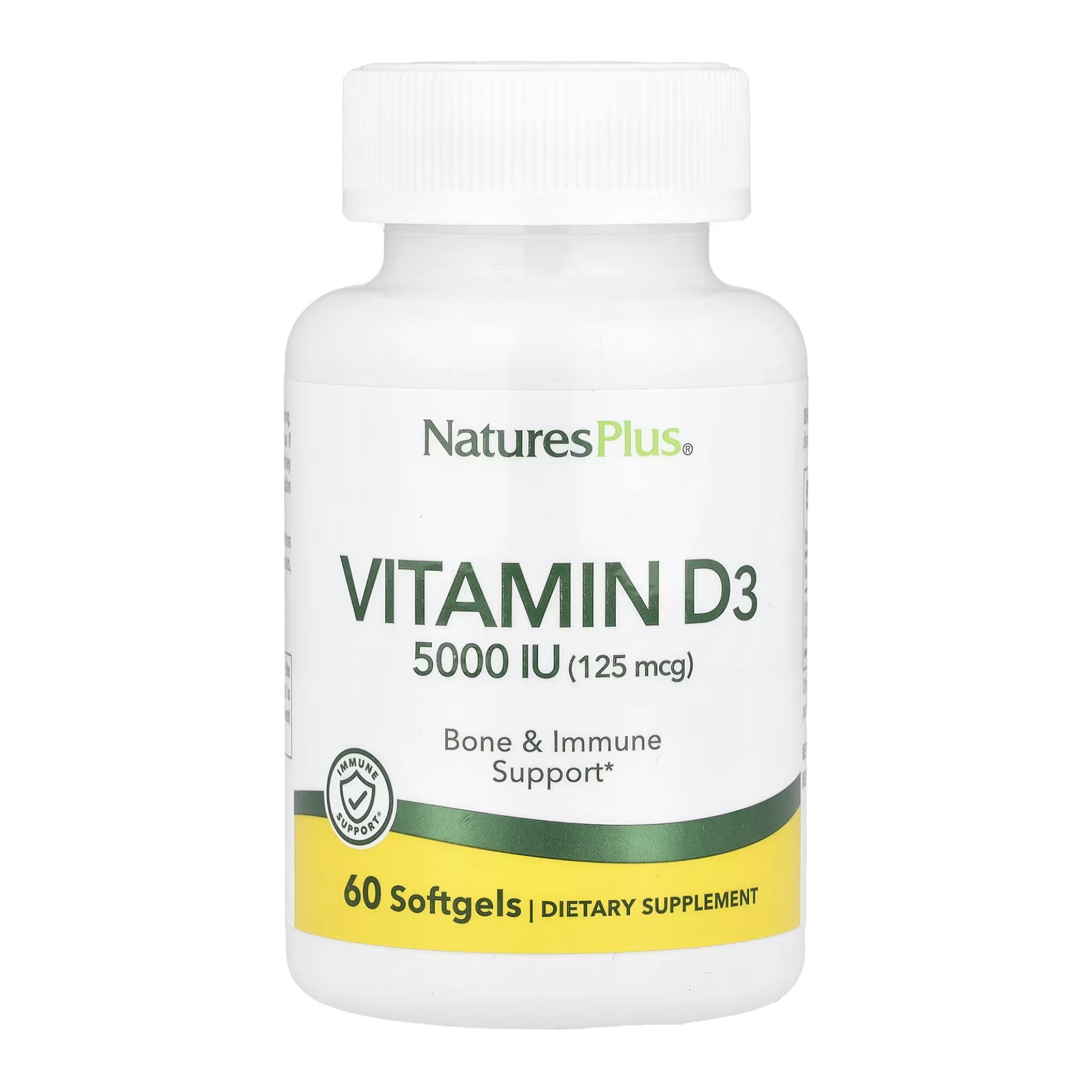 Софт гелеві капсули Nature's Plus Vitamin D3 5000 IU - 60 softgels 2023-10-3225