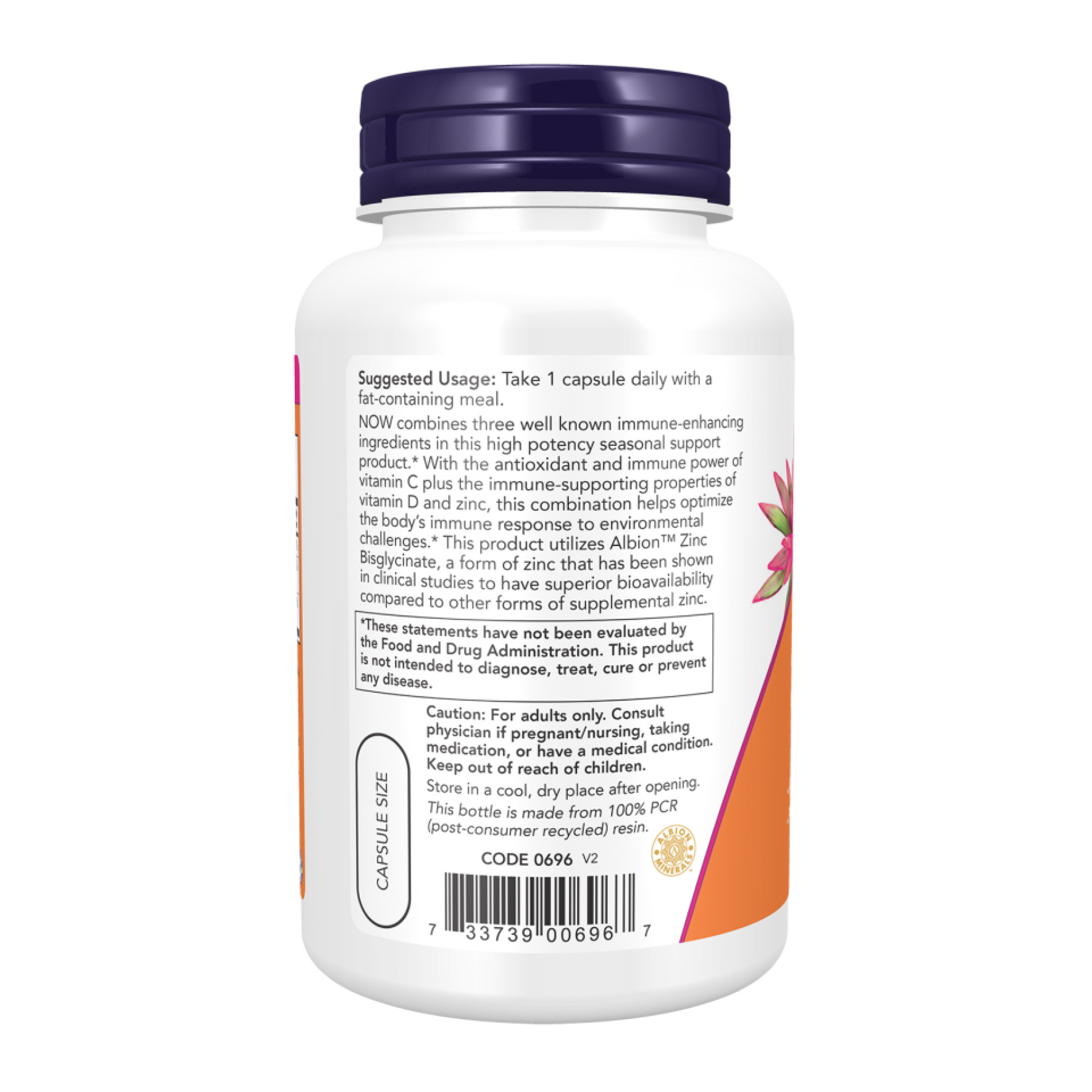 Капсули Now Foods C-1000 Zinc & D-3 - 100 vcaps 2023-10-3284