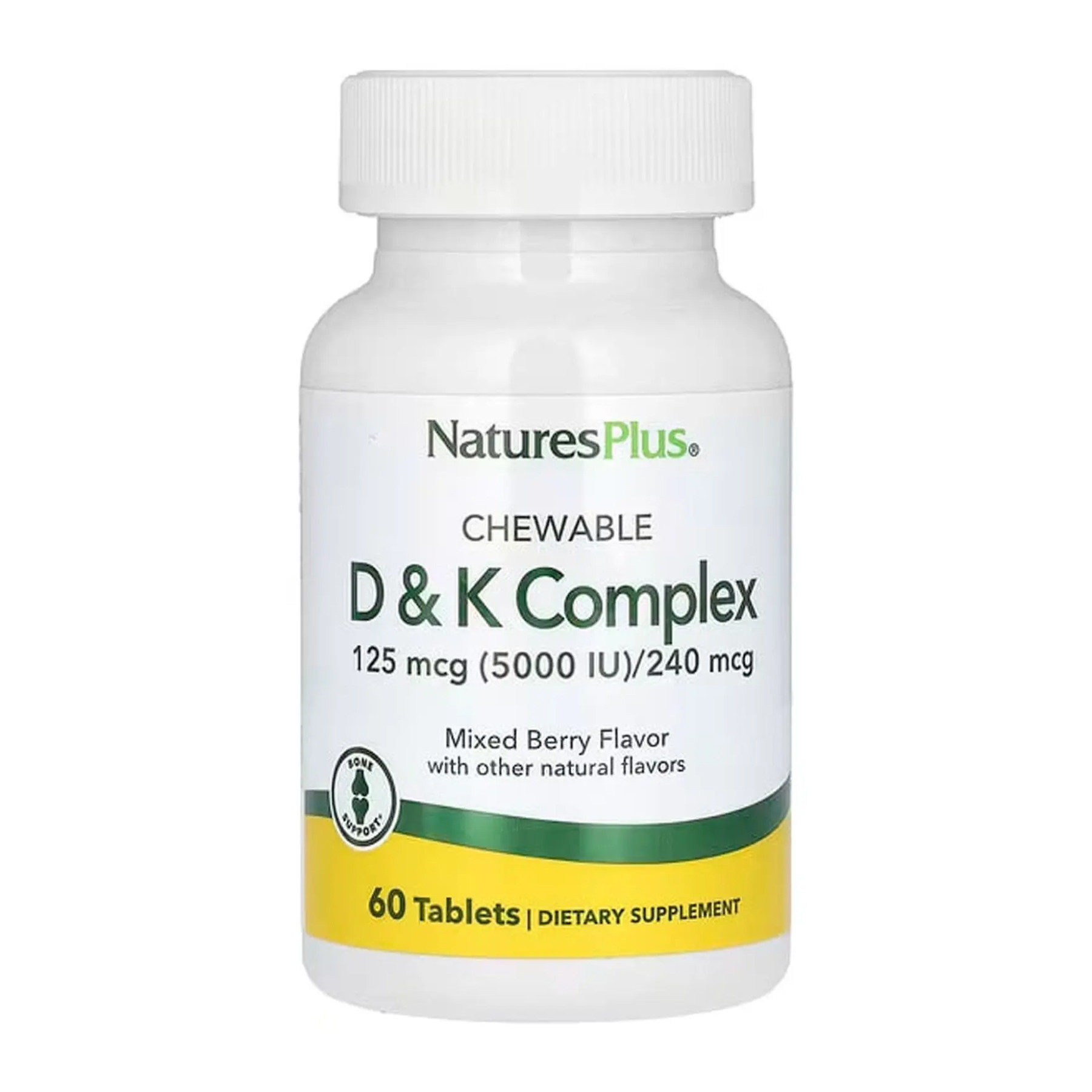 Таблетки Nature's Plus VIT D & K Complex 125mcg 5000 IU/ 240 mcg - 60 tabs 2023-10-3238