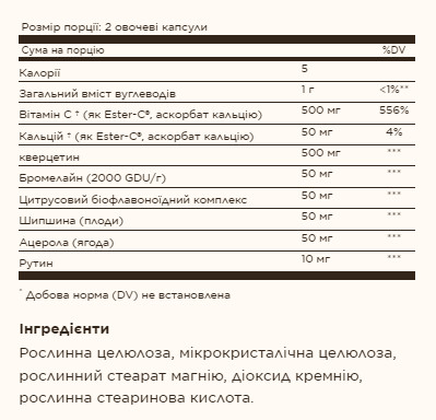 Капсули Quercetin Complex With Ester-C® Plus - 100 caps 2022-10-2989