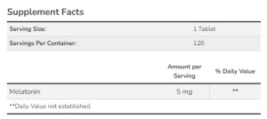 Таблетки Melatonin 5 mg - 120 tabs 2022-10-0107