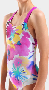 Купальник закритий для дівчат Arena SPRAYING SWIMSUIT SWIM PRO BAC білий, рожевий 128 см 010720-815