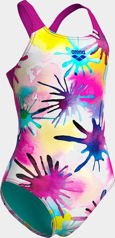 Купальник закритий для дівчат Arena SPRAYING SWIMSUIT SWIM PRO BAC білий, рожевий 128 см 010720-815