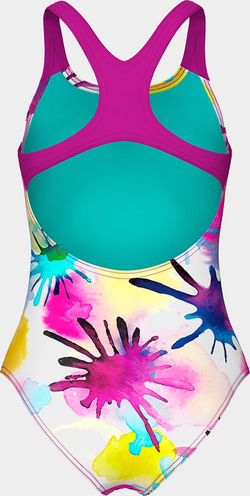 Купальник закритий для дівчат Arena SPRAYING SWIMSUIT SWIM PRO BAC білий, рожевий 128 см 010720-815