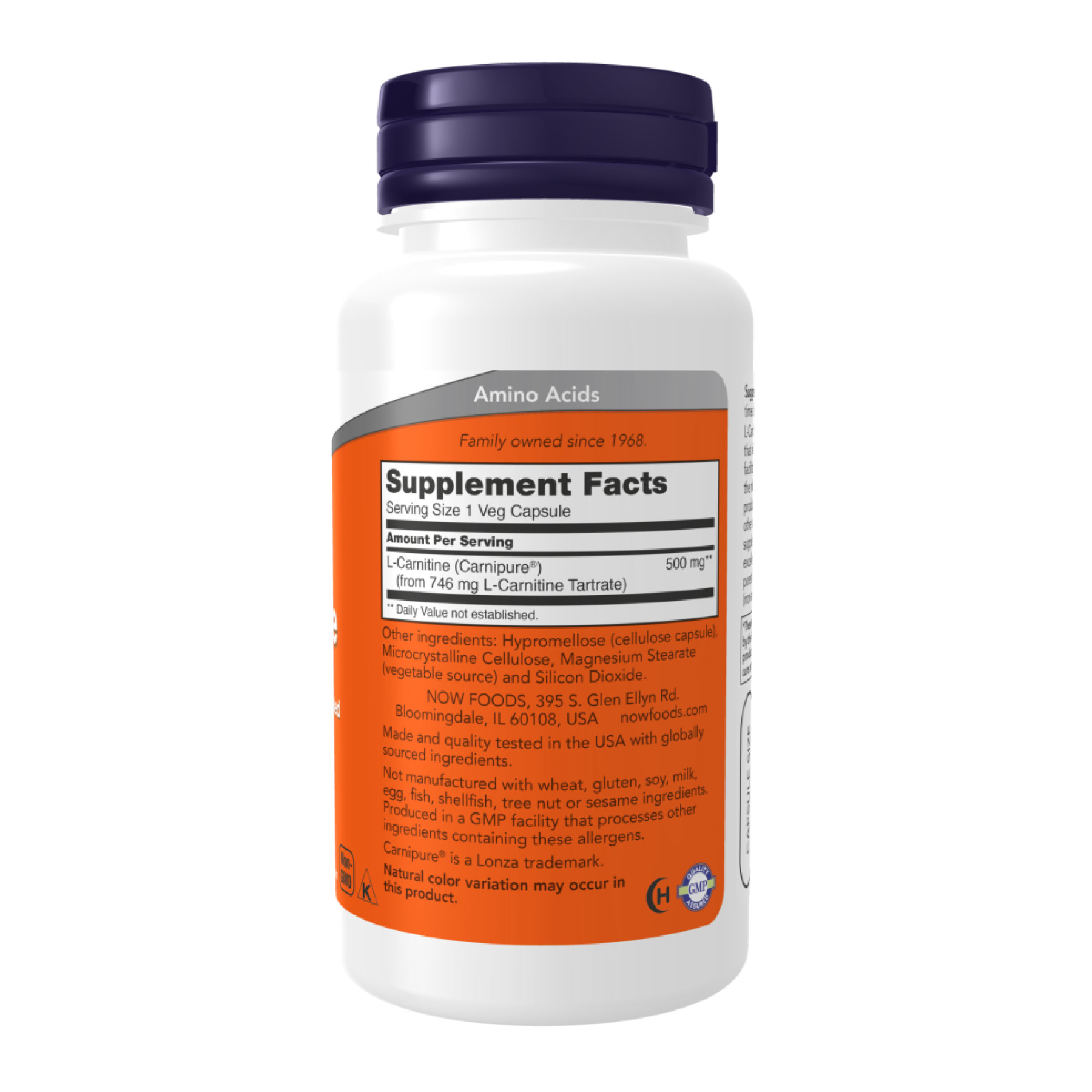 Капсули Now Foods L-Carnitine 500mg - 180 caps 2023-10-4515