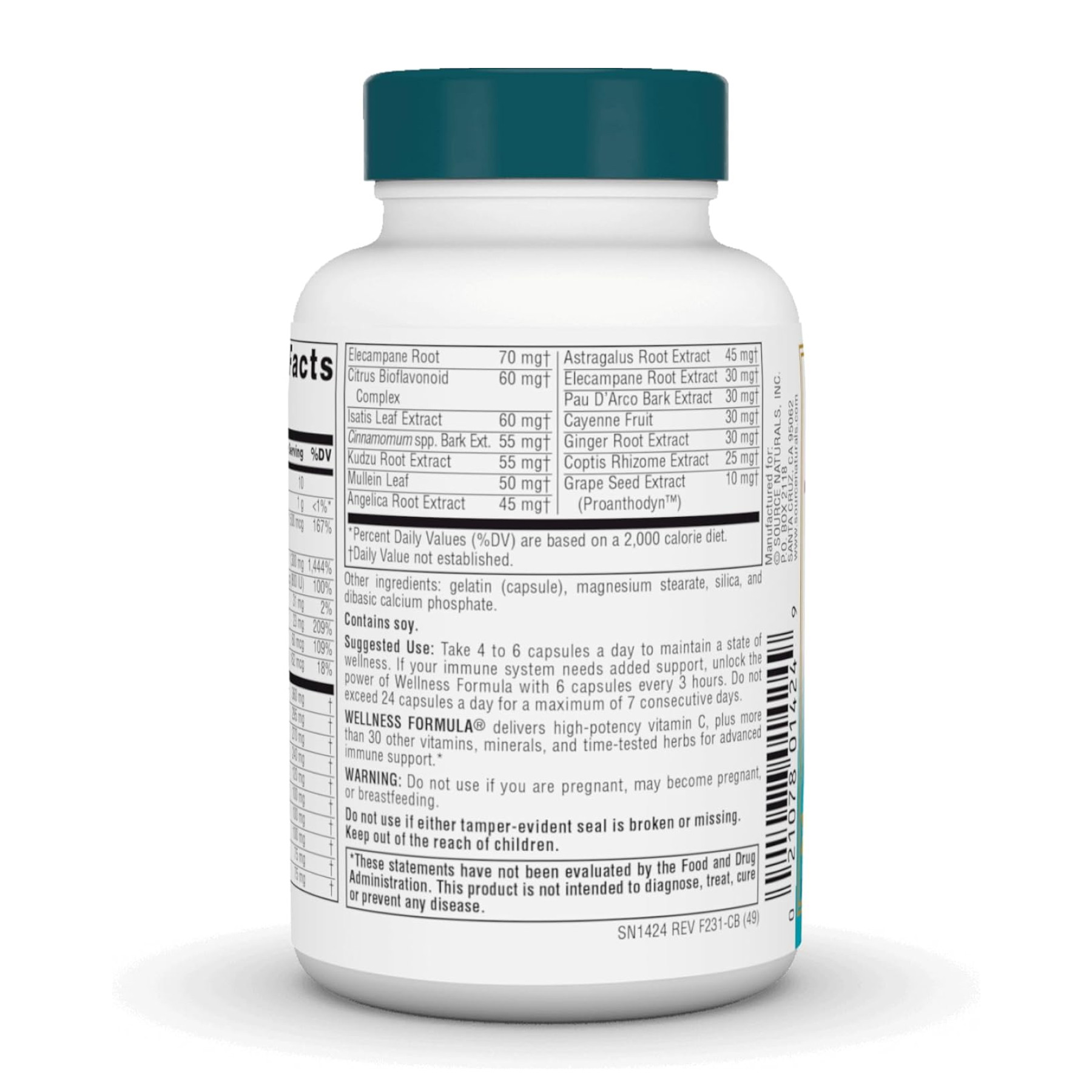 Капсули Source Naturals Wellness Formula® (CA Formula) - 60 caps 2023-10-4629