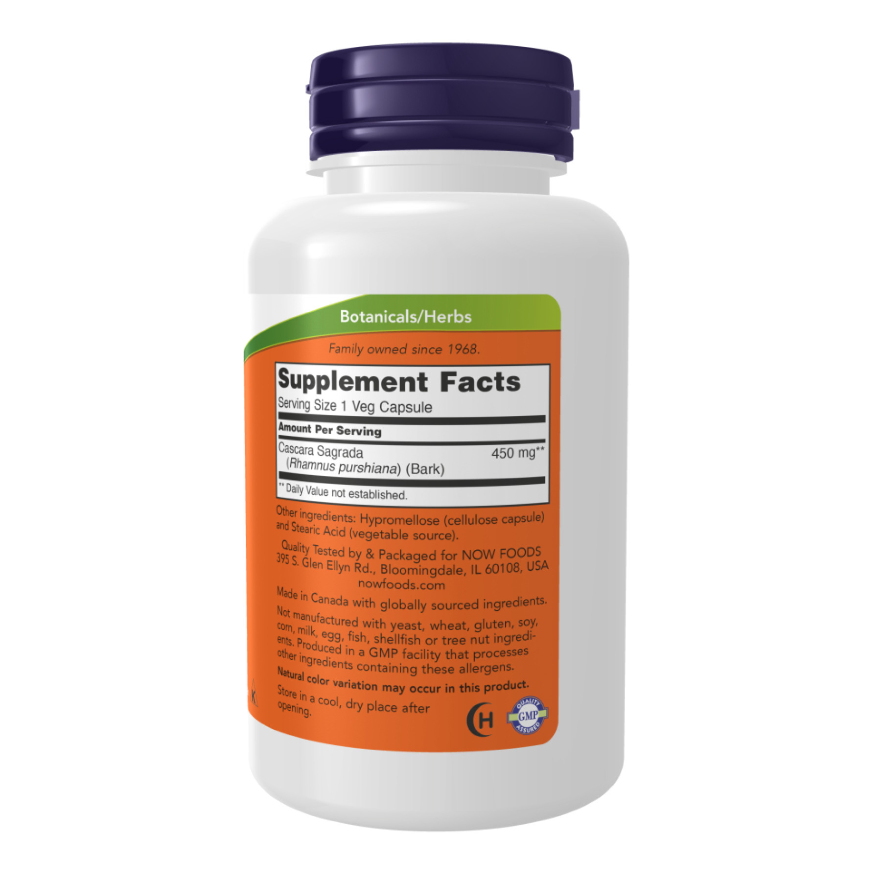 Капсули Now Foods Cascara Sagrada 450 mg - 250 vcaps 2023-10-2495