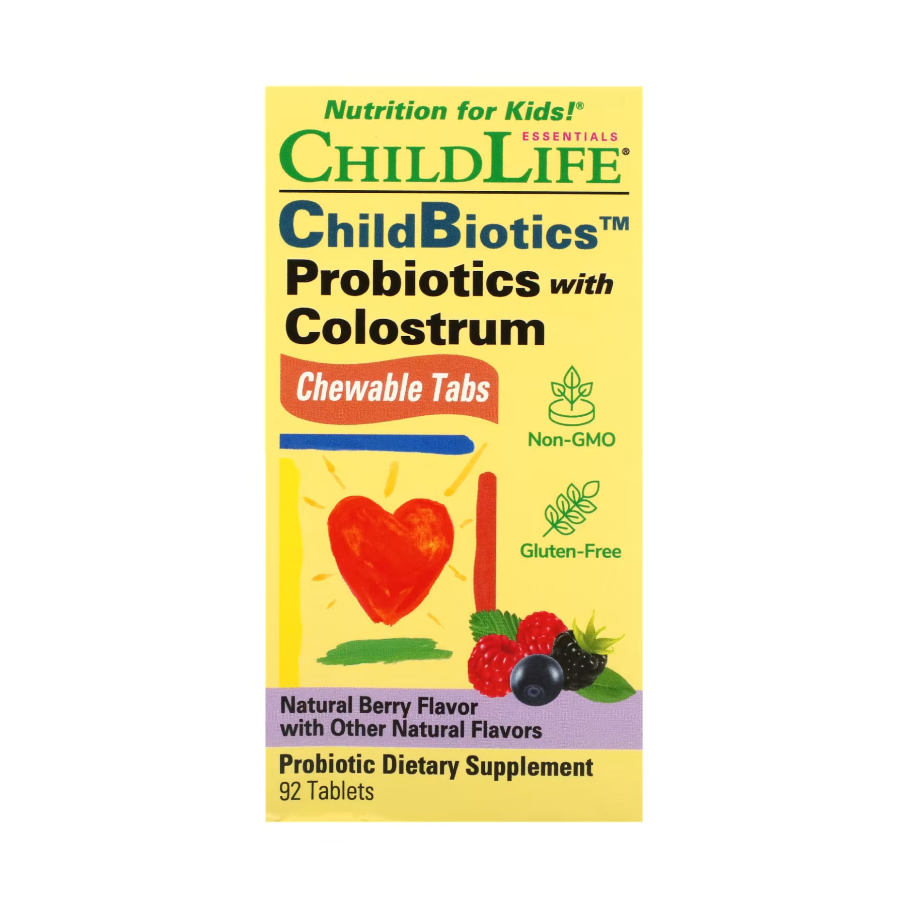 Таблетки ChildLife Essentials Probiotics with Colostrum Chewable - 90 tabs Natural Berry 2023-10-3471