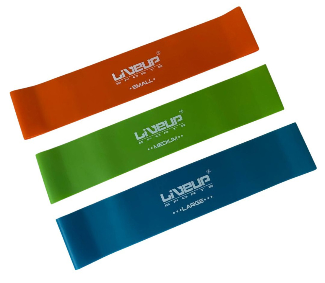 Набір фітнес гумок LiveUp EXERCISE LOOP помаранчевий, зелений, синій Уні 50х5 см LS3650C