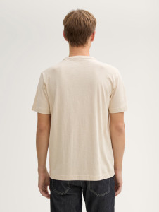 Футболка Basic cotton T-shirt 1045627-10336 Tom Tailor L Бежевий 1045627-10336