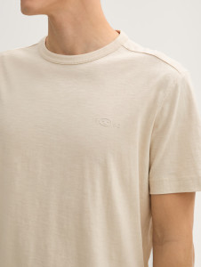 Футболка Basic cotton T-shirt 1045627-10336 Tom Tailor L Бежевий 1045627-10336
