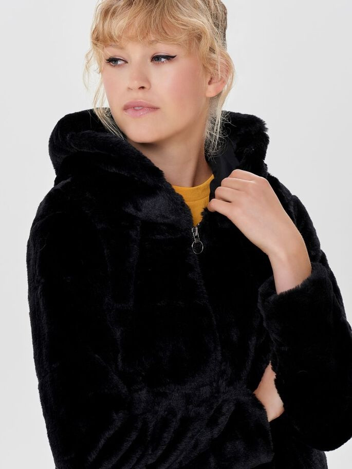 Куртка ONLCHRIS FUR HOODED JACKET CC OTW 15156560-Black ONLY M Чорний 15156560-Black