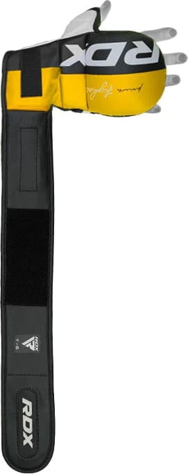 Рукавиці тренувальні RDX GRAPPLING GLOVES REX T6 PLUS чорний, жовтий, білий L (GGR-T6Y) GGR-T6Y