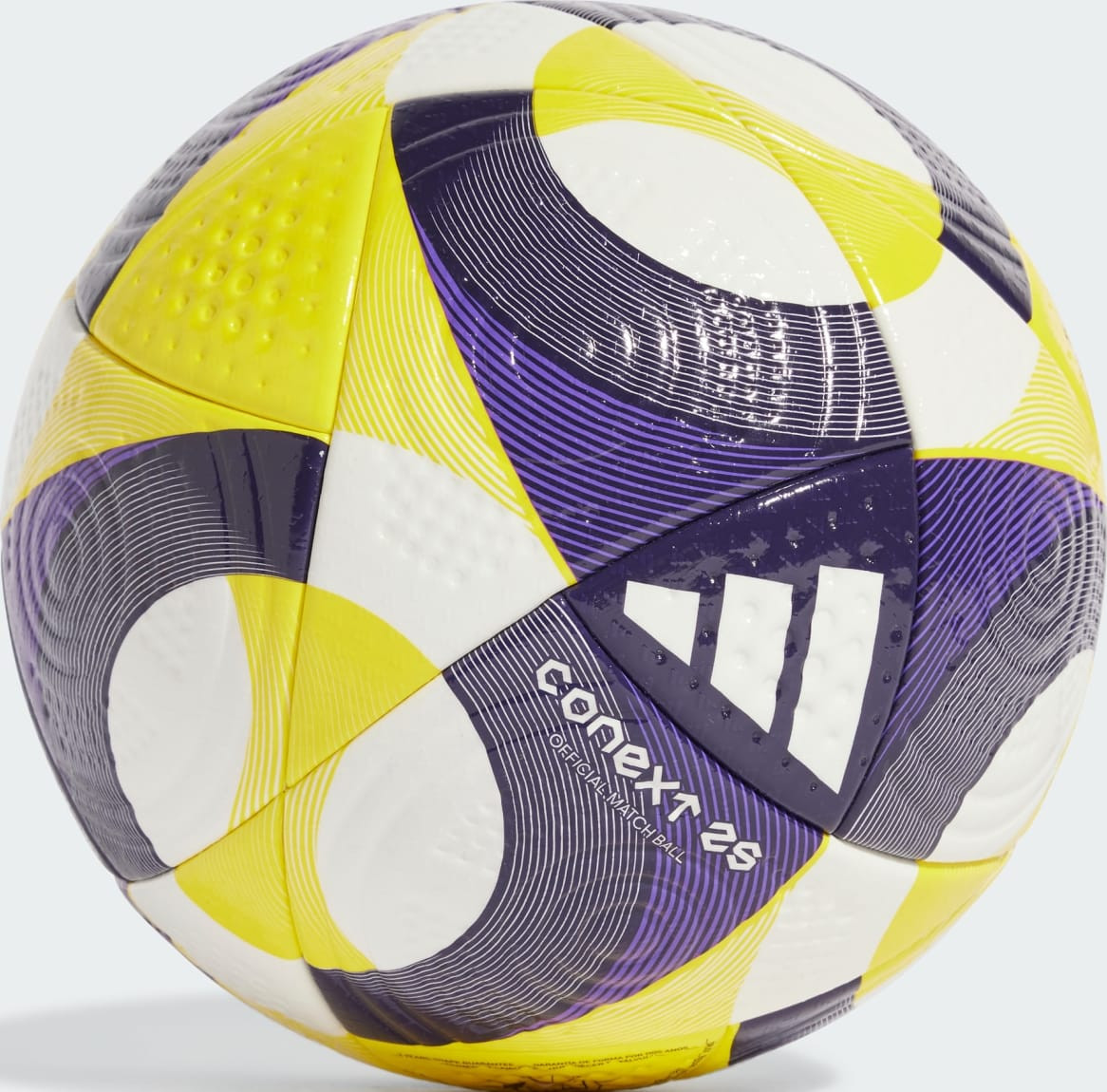 М'яч футбольний Adidas CNXT25 PRO білий, жовтий, фіолетовий Уні 5 JH1273