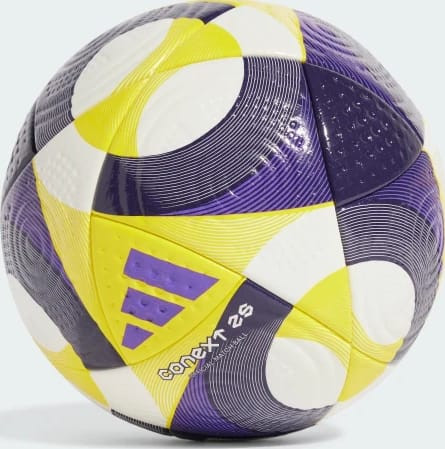 М'яч футбольний Adidas CNXT25 PRO білий, жовтий, фіолетовий Уні 5 JH1273