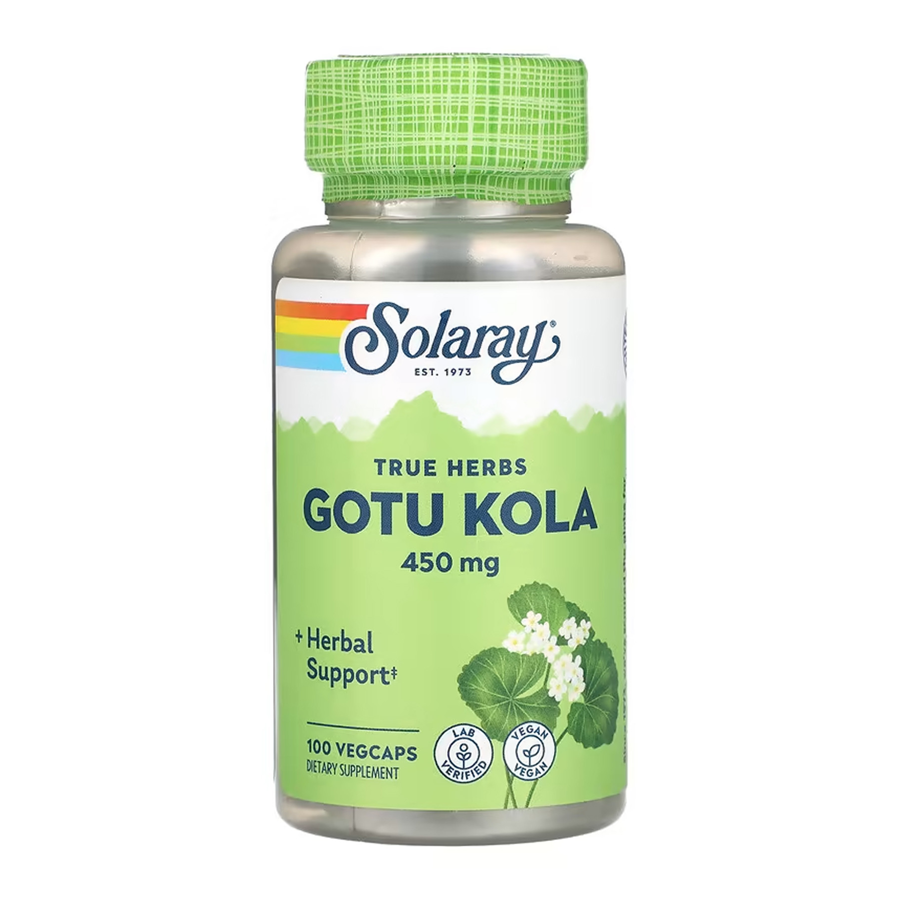 Капсули Solaray Gotu Kola Aerial 450mg - 100 vcaps 2023-10-6721