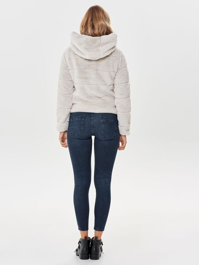 Куртка ONLCHRIS FUR HOODED JACKET CC OTW 15156560-Pumice Stone ONLY M Сірий 15156560-Pumice Stone