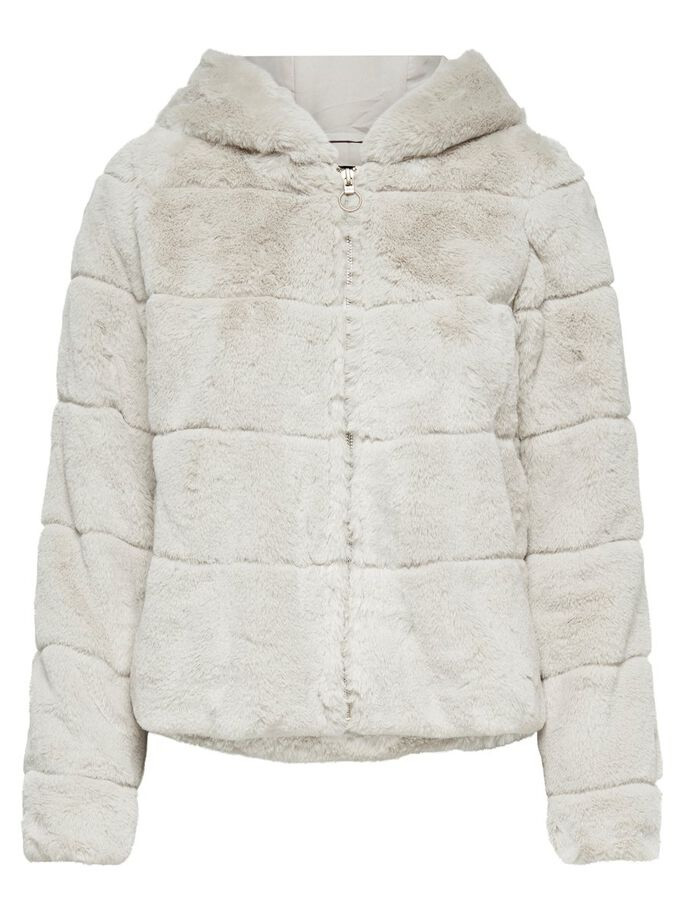 Куртка ONLCHRIS FUR HOODED JACKET CC OTW 15156560-Pumice Stone ONLY M Сірий 15156560-Pumice Stone