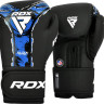Рукавиці боксерські RDX BOXING GLOVES NEW AURA F17 чорний, синій Уні 12 унцій BGR-F17BU