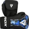 Рукавиці боксерські RDX BOXING GLOVES NEW AURA F17 чорний, синій Уні 12 унцій BGR-F17BU