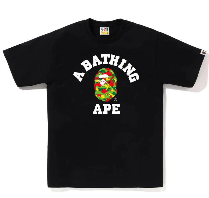 Футболка A BATHING APE CAMO COLLEGE TEE Black 1L25110012