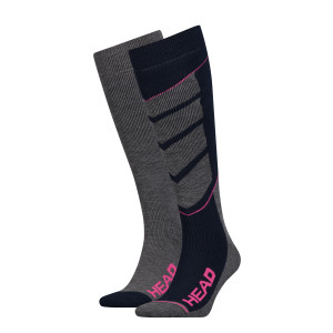 Шкарпетки гірськолижні Head UNISEX SKI V-SHAPE KNEEHIGH 2PPK синій, рожевий Уні 39-42 791004001-462