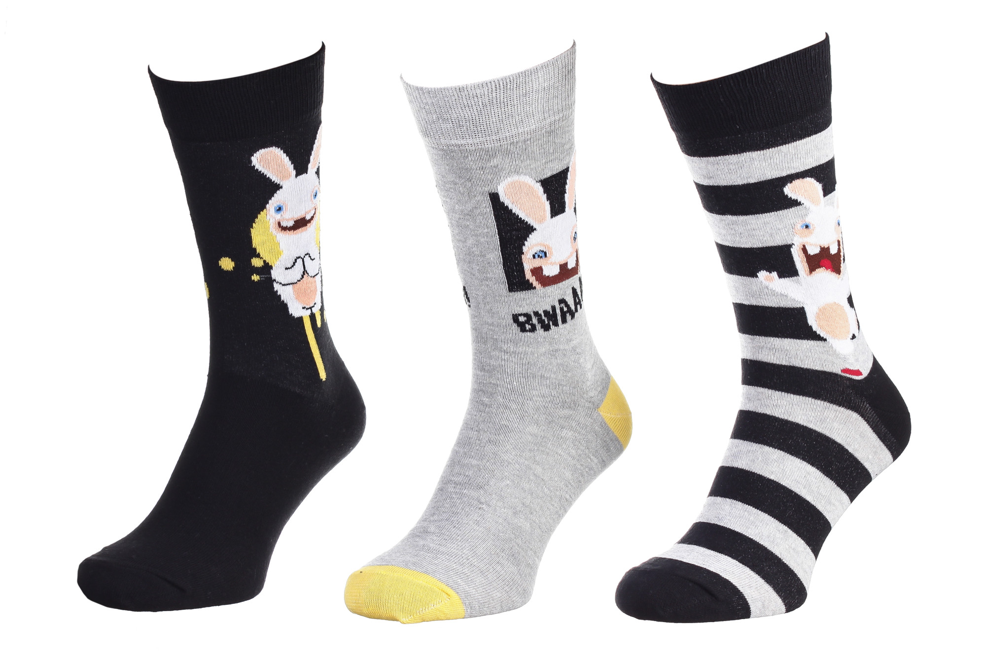 Шкарпетки LAPINS CRETINS LAPIN + MAIN JOINTE/LAPIN + RAYURES чорний, сірий Діт 40-46 93153362-1