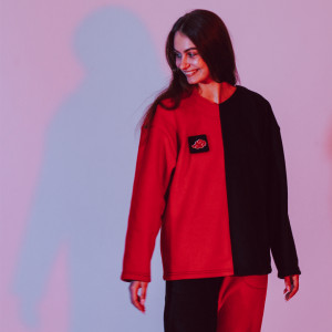 Піжама червоно-чорна oversize + ПАТЧ на вибір Selerity pn01rb PN01RB