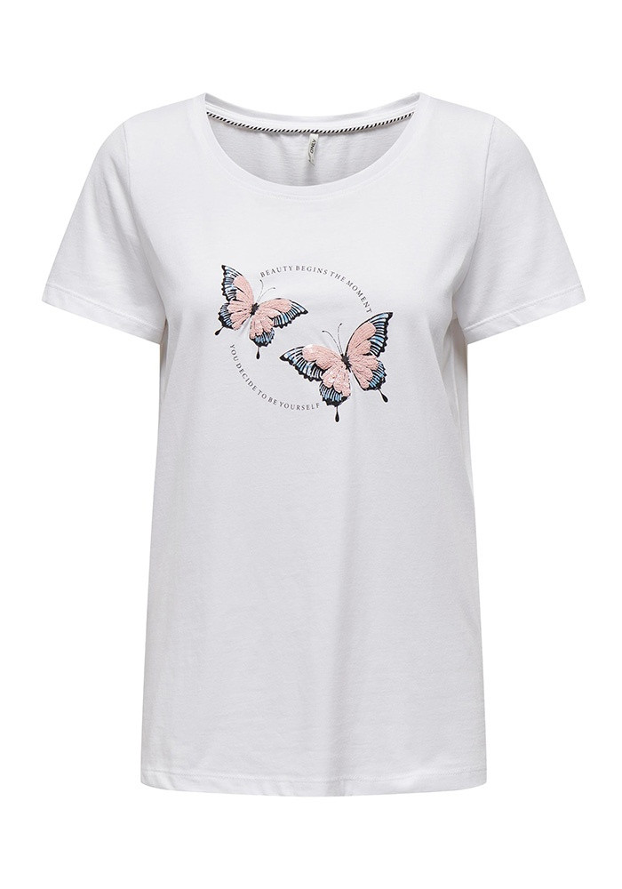 Футболка ONLKITA BEEFLY SS T-SHIRT NN 15278453-White-Detail:SEQUIN BEAUTY ONLY L Білий 15278453-WHITE-DETAIL:SEQ