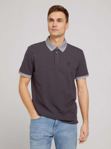 Поло basic polo with chest embro 1030625XX1010899 Tom Tailor M Темно-сірий 1030625XX1010899