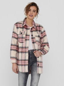 Куртка ONLDEENA-KAWI L/S CHECK SHACKET PNT 15235844-Flamingo Pink-Checks:Mojave Desert/ Night ONLY L 15235844-FLAMINGO PINK-CH