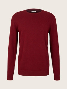 Кофта BASIC CREW NECK SWEATER 1027299-30315 Tom Tailor M Бордовий 1027299-30315