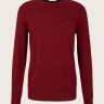 Кофта BASIC CREW NECK SWEATER 1027299-30315 Tom Tailor M Бордовий 1027299-30315
