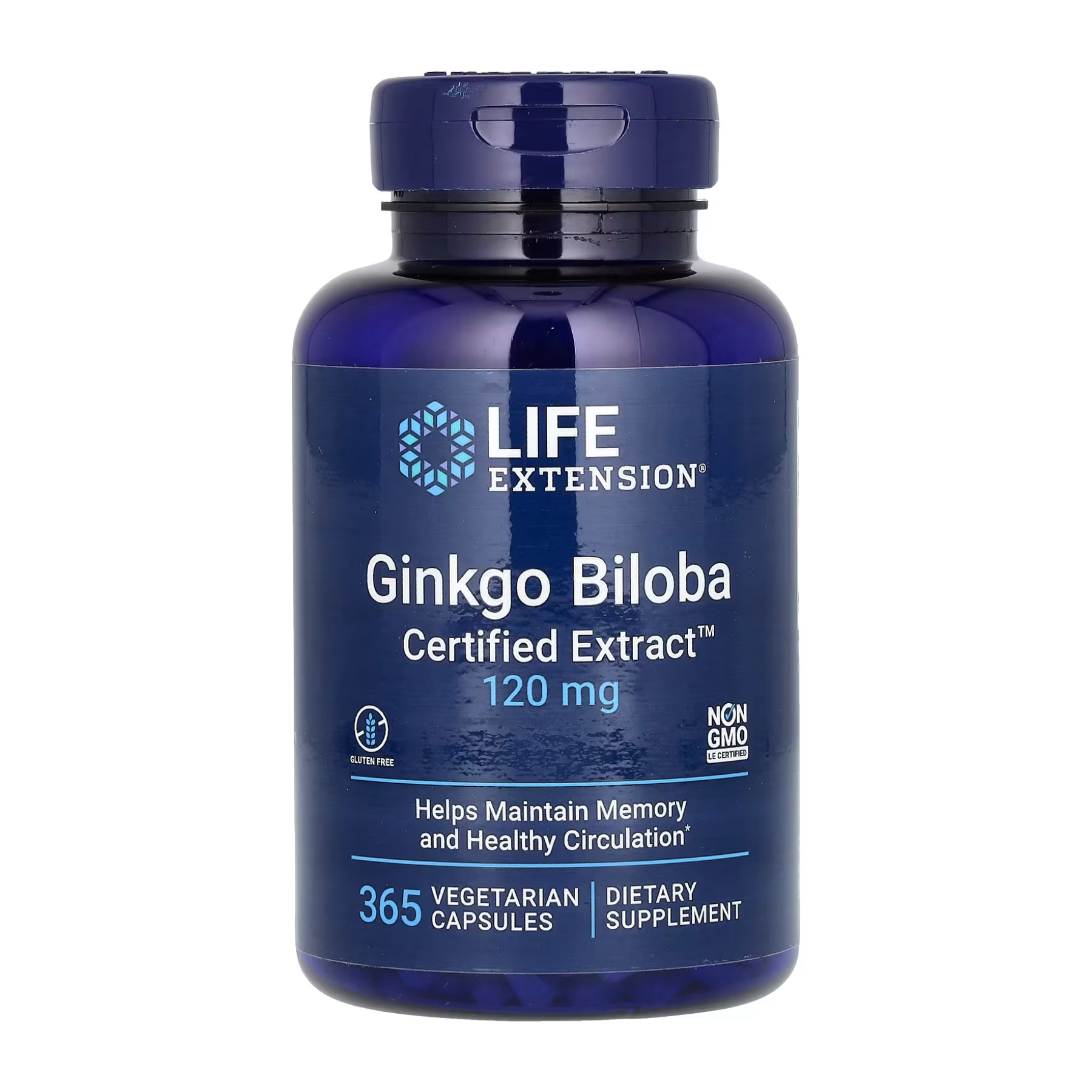 Капсули Ginkgo Biloba Certified Extract™ 120mg - 365 vcaps 2022-10-1899