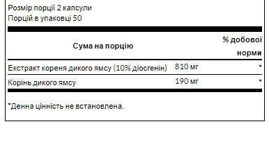 Капсули Full Spectrum Wild Yam 400mg - 60caps 100-27-8393439-20