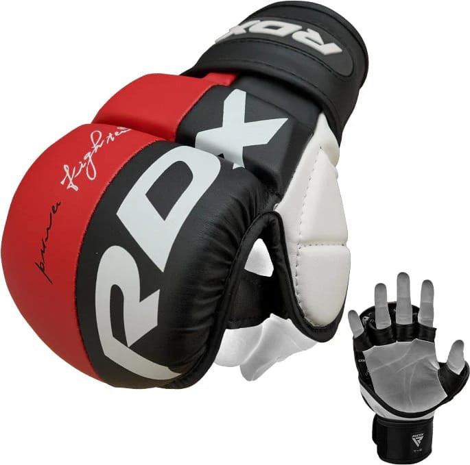 Рукавиці тренувальні RDX GRAPPLING GLOVES REX T6 PLUS чорний, червоний, білий L (GGR-T6R) GGR-T6R