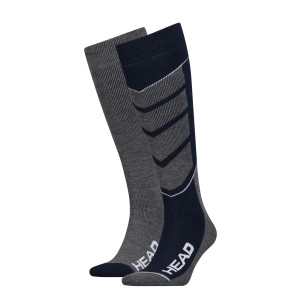 Шкарпетки гірськолижні Head UNISEX SKI V-SHAPE KNEEHIGH 2PPK синій, сірий Уні 31-34 791004001-277