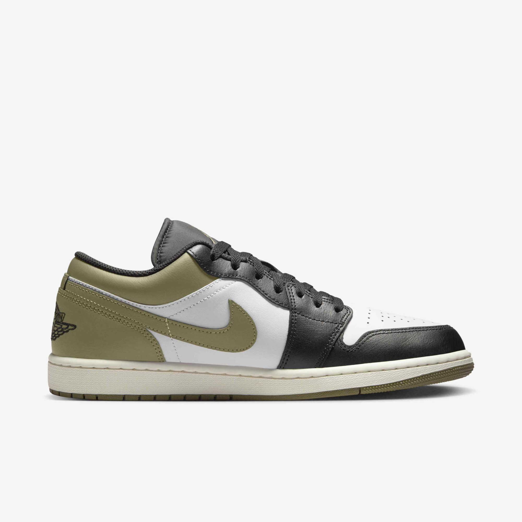 Кросівки мужские Air Jordan 1 Low White/Olive 553558-092