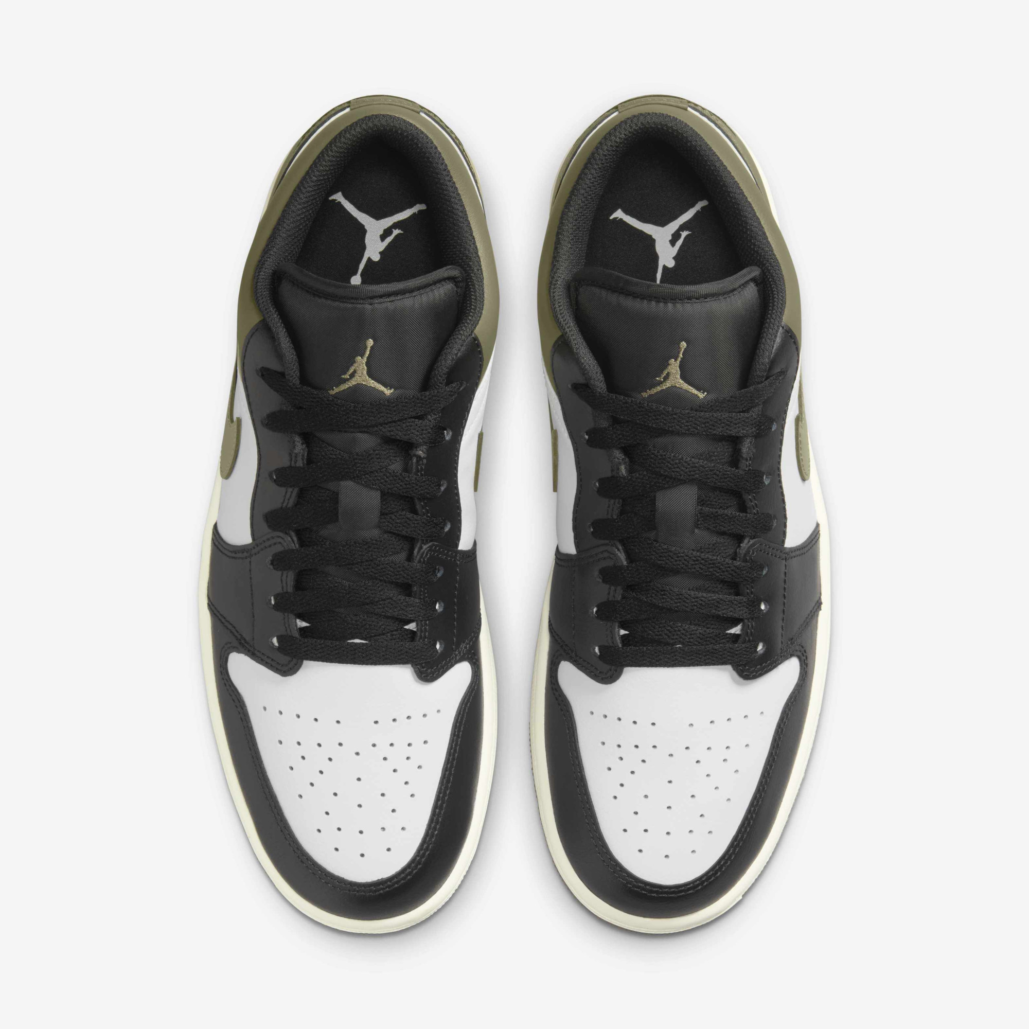Кросівки мужские Air Jordan 1 Low White/Olive 553558-092