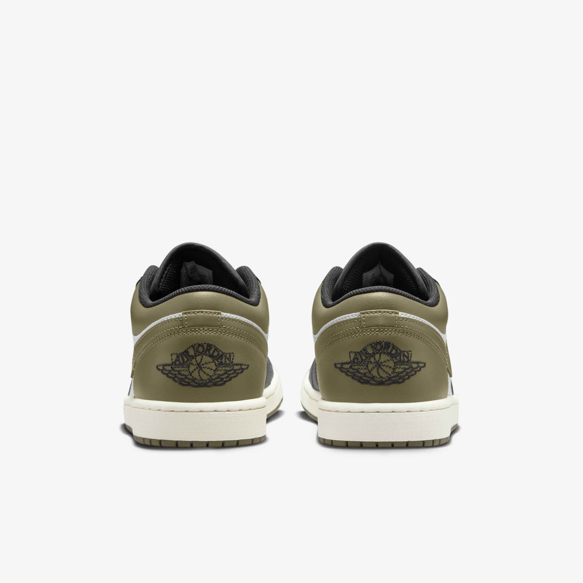 Кросівки мужские Air Jordan 1 Low White/Olive 553558-092