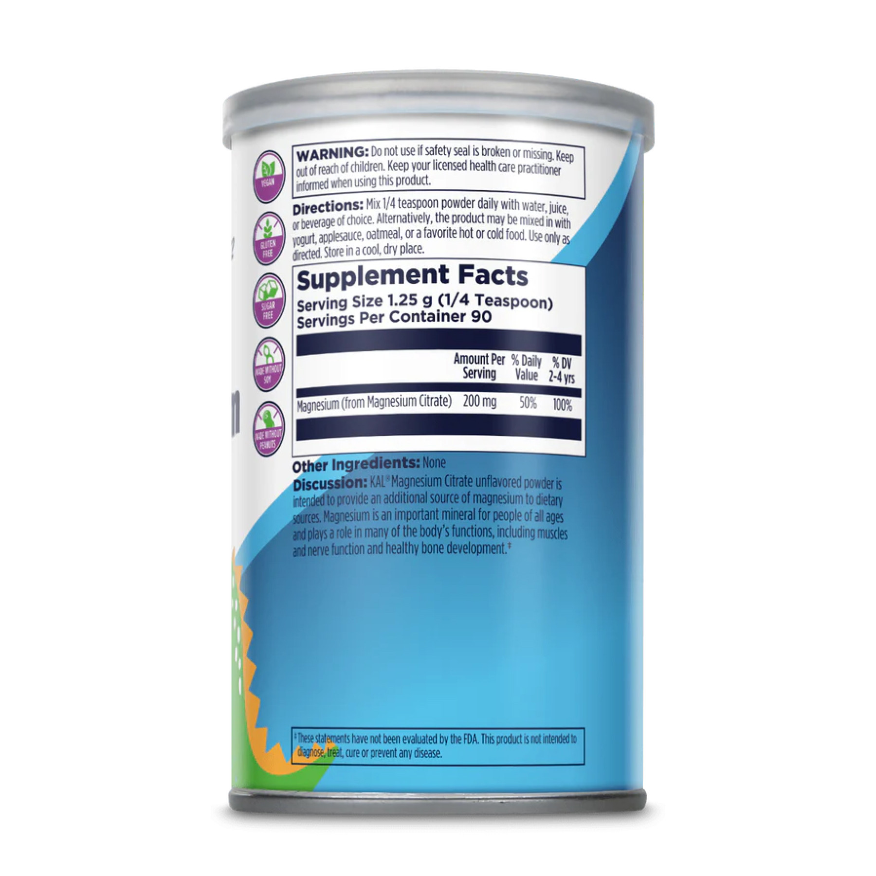 Порошок KAL Magnesium Powder 200mg - 4oz Unflavored 2023-10-2155