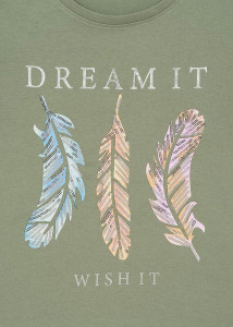 Футболка ONLKITA LIFE FEATHER S/S T-SHIRT CS JRS 15248950-Shadow ONLY M Фісташковий 15248950-SHADOW-PRINT:DRE